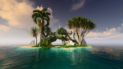 Tropical island in the ocean