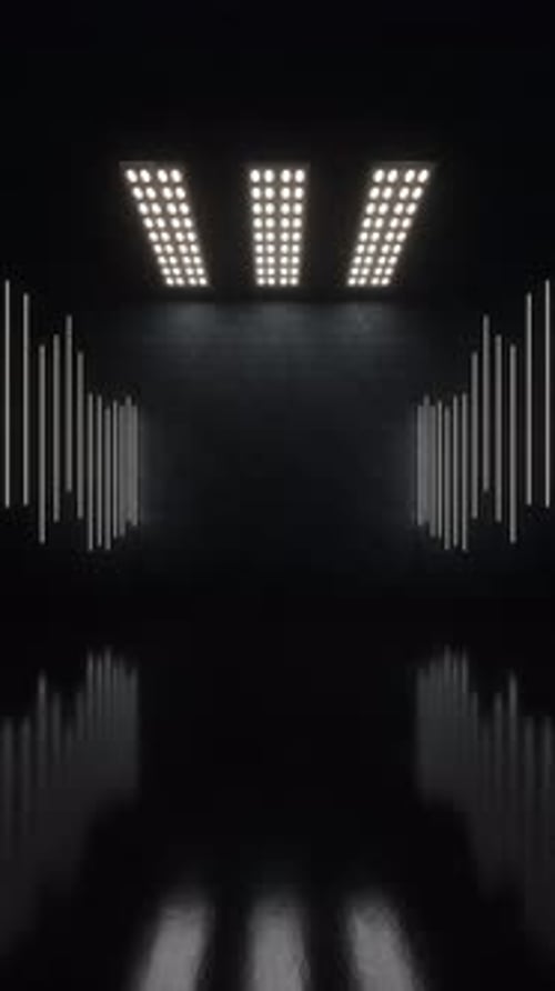 Dark brick room with top light