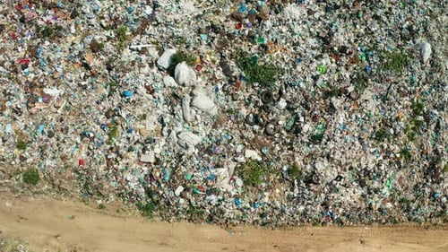 Aerial View of Dump in Forest in Pollution Concept