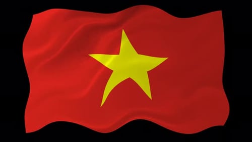 Seamless Waving Flag of Vietnam with Alpha Channel