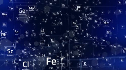 Animated Chemical Elements Network Loop Background