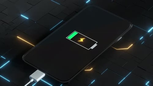 O progresso do carregamento do celular.