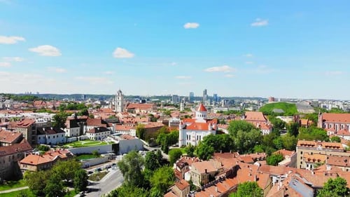 Rising View Over Sunny Lithuania Capital, Vilnius