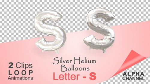 Silver Foil Letter S Balloon Loop Animation