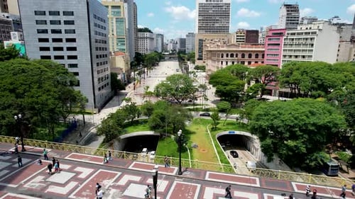 Paisagem urbana de São Paulo, Brasil. Paisagem deslumbrante do centro histórico da cidade