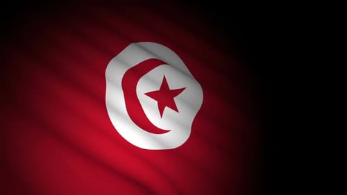 Waving Tunisia Flag Seamless Animation Loop