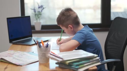 Back to School, Online learning, distance lesson, education at home, technology for schoolboy