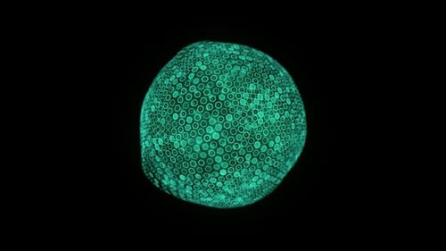 Abstract Digital Hexagon Sphere Grid Network Rotation