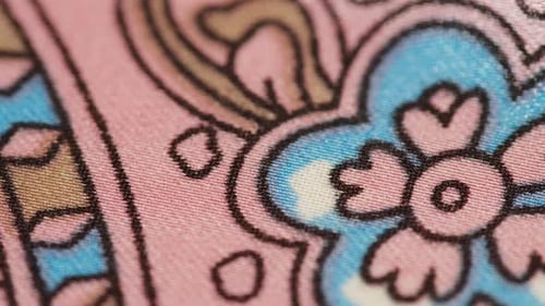 Detailed Floral Textile Pattern Close Up