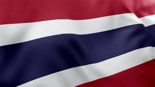 Realistic Waving Flag of Thailand Loop Motion Background