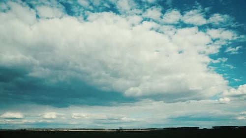 Dramatic Sky Above Rural Landscape Field Meadow