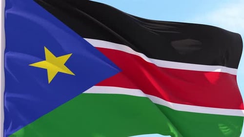 Realistic Waving Flag of South Sudan Animation