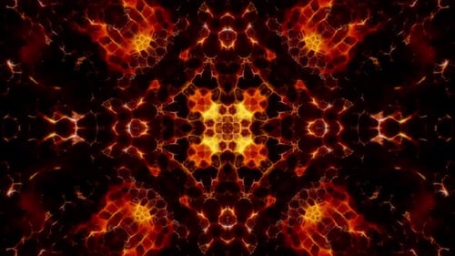 Abstrakter Fractal Fire Kaleidoskop-Hintergrund Loop 4K 03