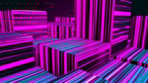 Dynamic Abstract Neon Cubes Digital Background