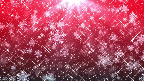 4k Glitzer Schneeflocken Roter Hintergrund