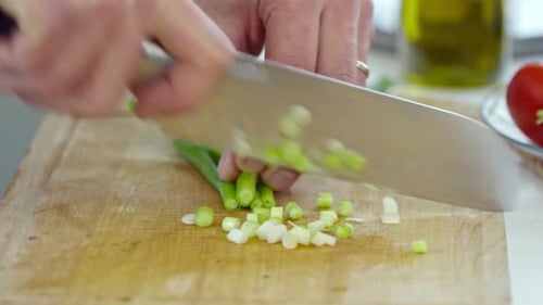Chopping Spring Onion