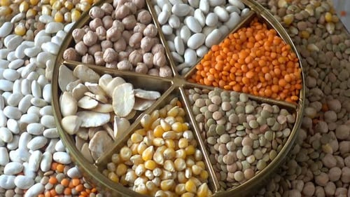 Colorful Assortment of Dried Legumes and Beans