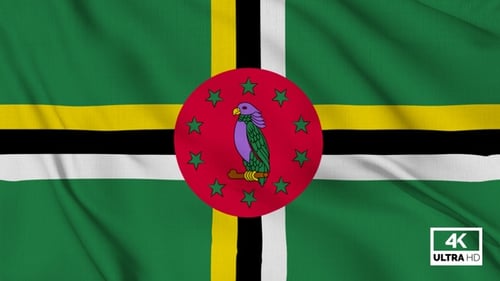 Dominica Flag Waving Seamless Loop