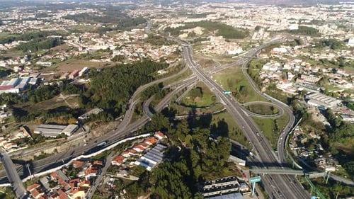 Busy traffic road in city