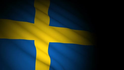 Swedish Flag Waving Seamless Loop Animation