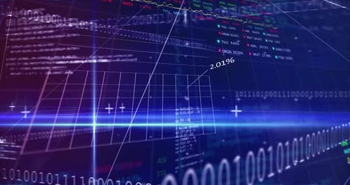 Futuristic Digital Finance Data Grid Background