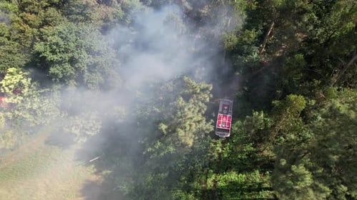 Firefighter Fights Fire in Forest