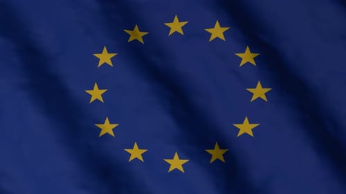 European Union Flag Waving Seamless Loop Animation