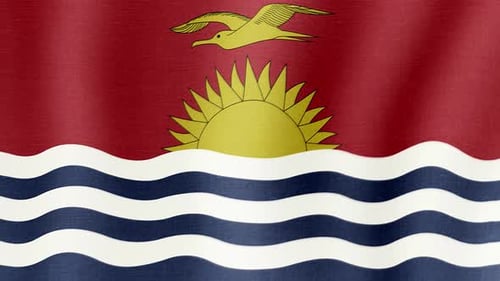 Textured Waving Flag of Kiribati Loop