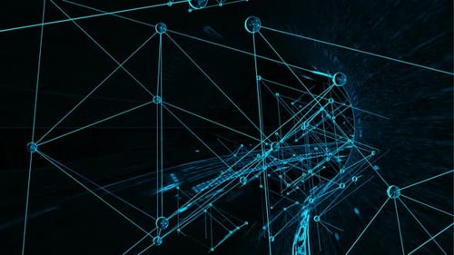 Futuristic Digital Network Data Flow Loop Background