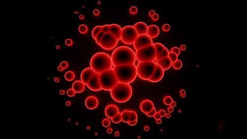 Abstract Red Glowing Bubbles Background