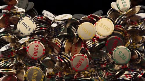 Gold Casino Chips Screen Overlay