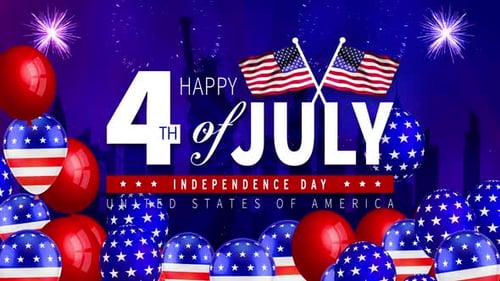 Happy 4th of July Independence Day Animated Background