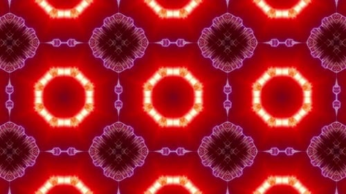 Dynamic Abstract Glowing Geometric Kaleidoscope Loop Background