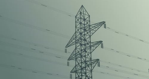 Modern Technology Electricity Pylon Network Background