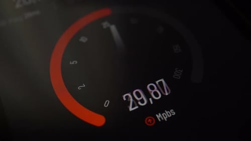 Data Download Speed Meter Increasing on Device