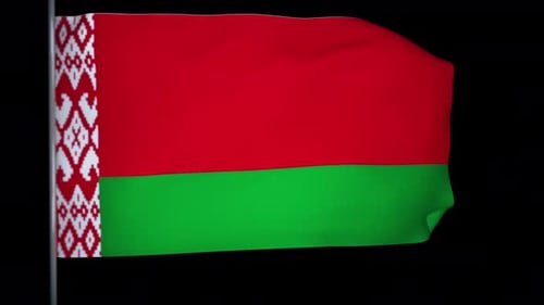 Realistic Waving Flag of Belarus Animation