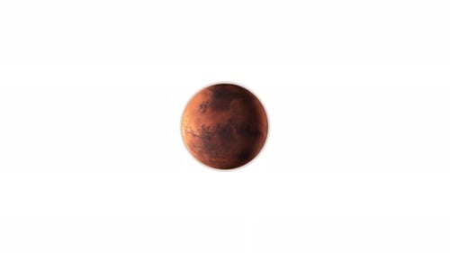 3D Realistic Mars Planet Rotating Seamless Loop