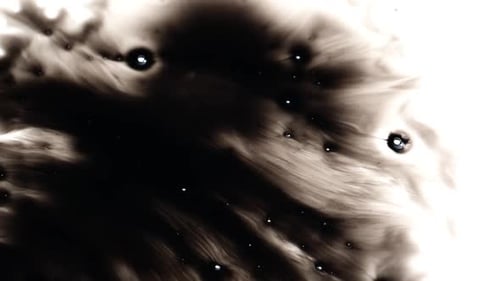 Abstract Black Ink Expanding on White Surface