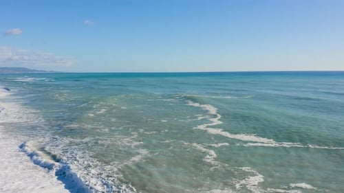 Waves blue of the Mediterranean Sea