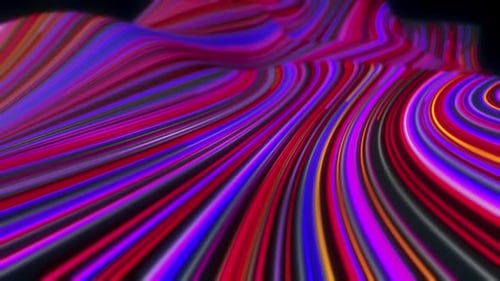 Abstract Looping Colorful Wavy Lines Background