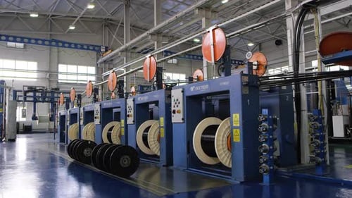 Industrial Wire and Cable Manufacturing Machinery in Factory