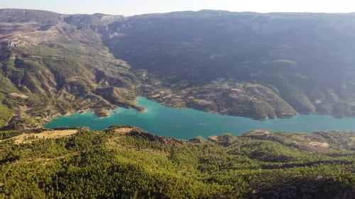Aerial view of Ermenek is a town and district of Karaman Province in Turkey.