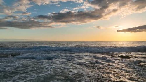 Texture of the sea and a beautiful sunset