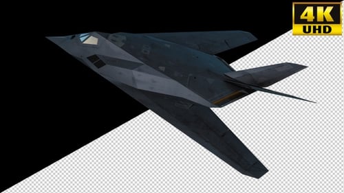 Stealth Combat Jet Fighter On Alpha Channel Loops V1