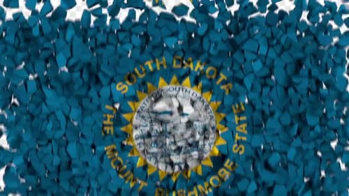 Geometric Flag Shattering Reveal Animation