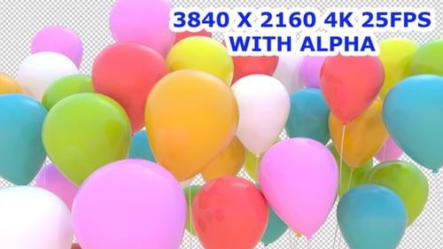 Colorful Celebration Balloons Rising Animation