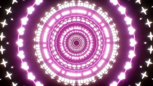 4K Pink Heart Shaped Light Tunnel Loop