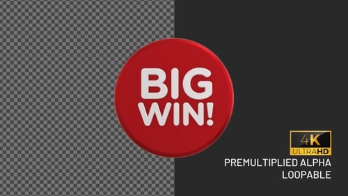 Badge en boucle rotative Big Win avec canal Alpha