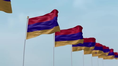 Rangée de drapeaux de l'Arménie