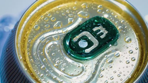 Close up of Cold Wet Aluminum Soda Can